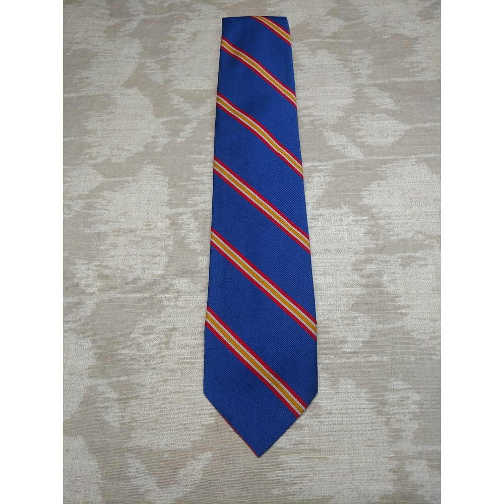 Vintage Made For The Smithsonian Associates Blue Neck Tie Golden Clasp